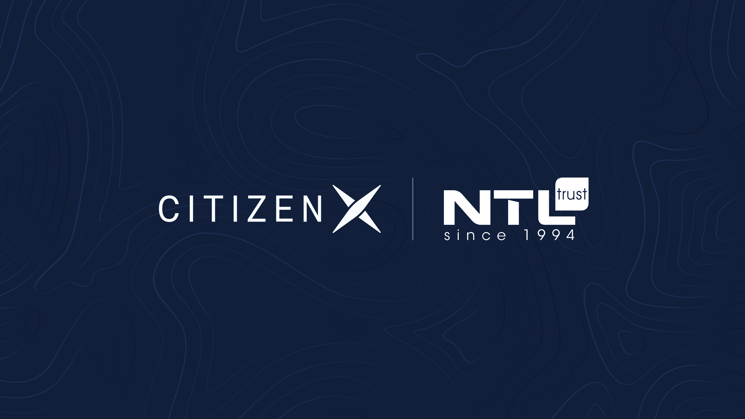 Logos for CitizenX and NTL, established in 1994, on a dark blue background.